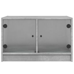 Berkfield Home Coffee Table with Glass Doors Concrete Grey 68x50x42 cm - Size: 68 x 50 x 42 cm - thumbnail 6