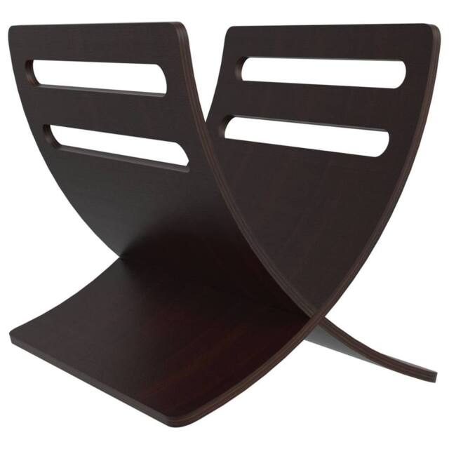 Berkfield Home Wooden Magazine Rack Floor Standing Brown - image 1