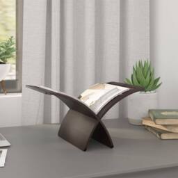 Berkfield Home Wooden Magazine Rack Floor Standing Brown - thumbnail 3