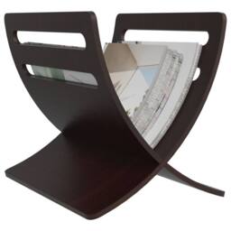 Berkfield Home Wooden Magazine Rack Floor Standing Brown - thumbnail 4