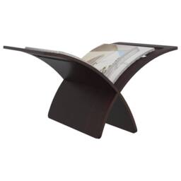 Berkfield Home Wooden Magazine Rack Floor Standing Brown - thumbnail 5