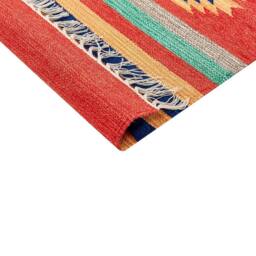 Wyld and Coco Kilim Runner Rug Handwoven Cotton Reversible Multicolour 80 x 300 cm - Size: 80 cm x 300 cm - thumbnail 5