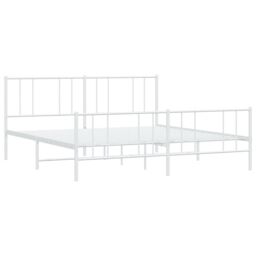 Berkfield Home Metal Bed Frame with Headboard & Footboard White 180x200 cm Super King - thumbnail 5