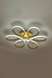 Living and Home 65W Modern Gold Acrylic Petal LED Semi Ceiling Light - thumbnail 4