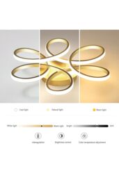 Living and Home 65W Modern Gold Acrylic Petal LED Semi Ceiling Light - thumbnail 6