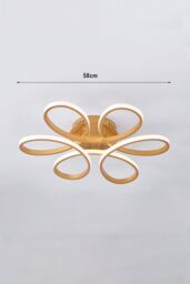 Living and Home 65W Modern Gold Acrylic Petal LED Semi Ceiling Light - thumbnail 5