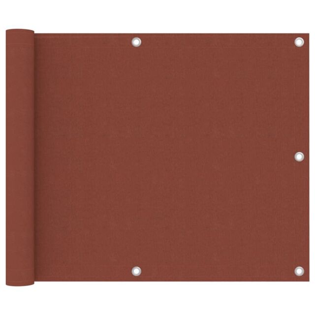 Berkfield Home Balcony Screen Terracotta 75x300 cm Oxford Fabric in Brown - image 1