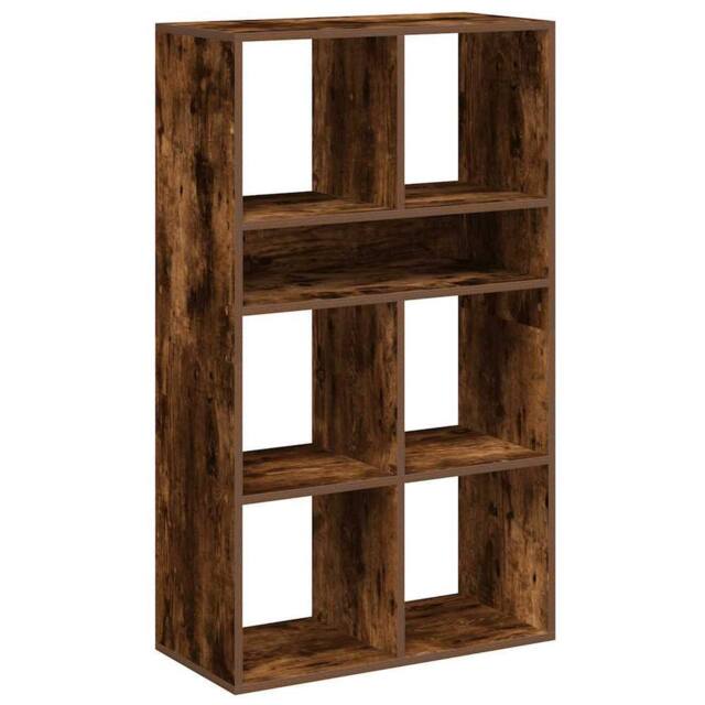 Berkfield Home Book Cabinet Smoked Oak 66x31x112 cm Engineered Wood in Dark Brown - Size: 66 x 31 x 112 cm - image 1