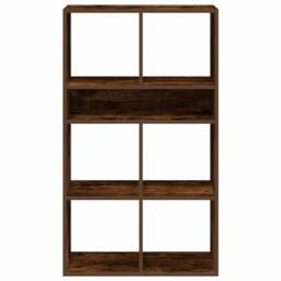 Berkfield Home Book Cabinet Smoked Oak 66x31x112 cm Engineered Wood in Dark Brown - Size: 66 x 31 x 112 cm - thumbnail 4