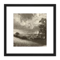 Artery8 David Lucas Noon 1831 Painting 8X8 Inch Square Wooden Framed Wall Art Print Picture with Mount in Black - thumbnail 1