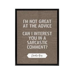 "Artery8 Friends Quote Sarcastic Comment Chandler Framed Canvas Wall Art Print in Brown - Size: W12"" x H16""" - thumbnail 1