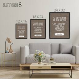 "Artery8 Friends Quote Sarcastic Comment Chandler Framed Canvas Wall Art Print in Brown - Size: W12"" x H16""" - thumbnail 4
