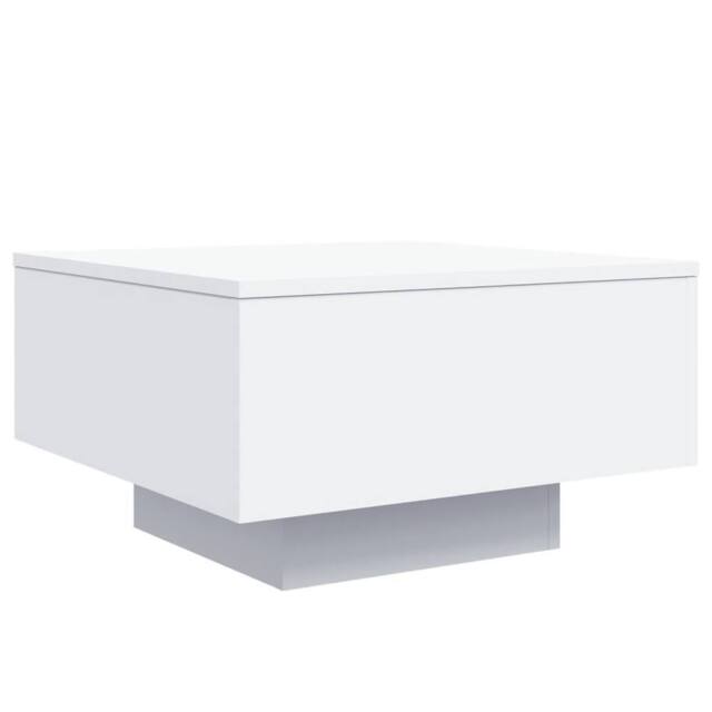 Berkfield Home Modern Coffee Table with LED Lights White 55x55x31 cm - Size: 55 x 55 x 31 cm - image 1