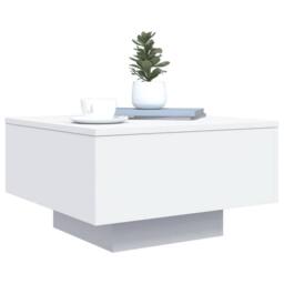 Berkfield Home Modern Coffee Table with LED Lights White 55x55x31 cm - Size: 55 x 55 x 31 cm - thumbnail 6