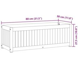 Berkfield Home Decorative Garden Planter 80x30x27.5 cm Solid Wood Acacia & Steel in Brown - thumbnail 9