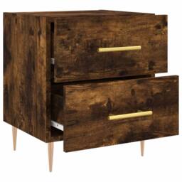 Berkfield Home Modern Bedside Cabinets 2 pcs Smoked Oak 40x35x47.5 cm Engineered Wood in Brown - thumbnail 8