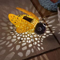 mysmartbuy Solar Powered Silhouette Buzzy Bee Garden Ornament with LED Light in Yellow - thumbnail 1