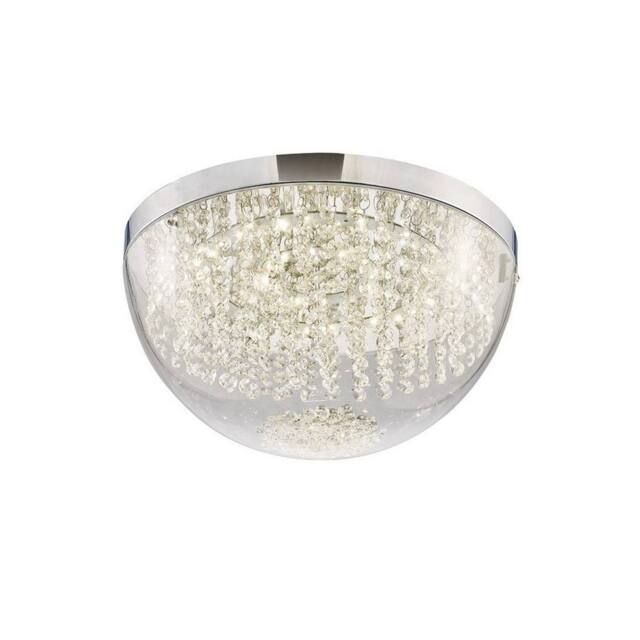 Netlighting Harper Large Flush Ceiling 21W 1600lm LED 4000K Chrome Crystal in Grey - image 1