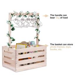 FLAVORA Beige-Gift Basket with Handle in Beige - Size: 500mm - thumbnail 5