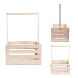 FLAVORA Beige-Gift Basket with Handle in Beige - Size: 500mm - thumbnail 1