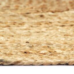 Berkfield Home Handmade Rug Jute 200x300 cm in Brown - Size: 100 cm diameter - thumbnail 1