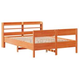 Berkfield Home Decorative Bed Frame without Mattress Wax Brown 160x200 cm Solid - thumbnail 1