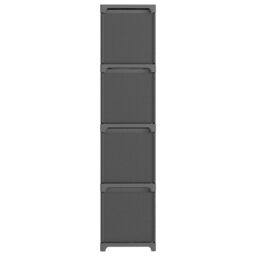 Berkfield Home 12-Cube Display Shelf with Boxes Grey 103x30x141 cm Fabric - Size: 103 x 30 x 141 cm - thumbnail 3