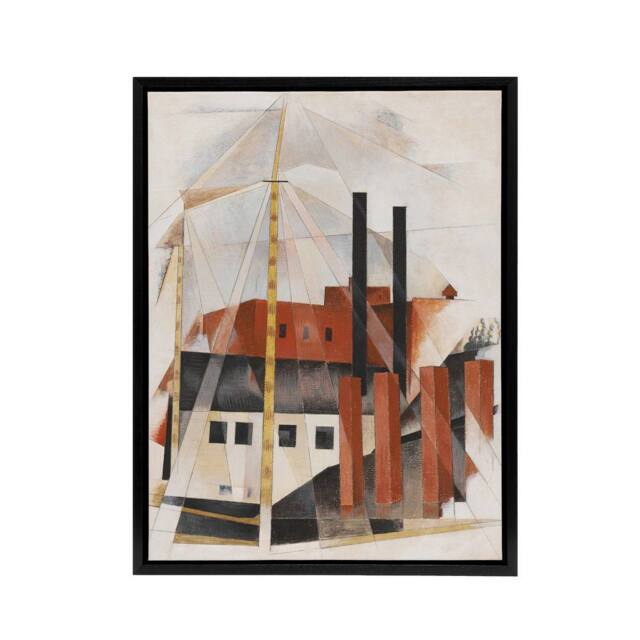 "Artery8 Piano Movers Holiday Cubist Painting Demuth Framed Canvas Wall Art - Size: W12"" x H16""" - image 1