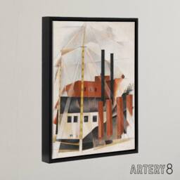 "Artery8 Piano Movers Holiday Cubist Painting Demuth Framed Canvas Wall Art - Size: W12"" x H16""" - thumbnail 2