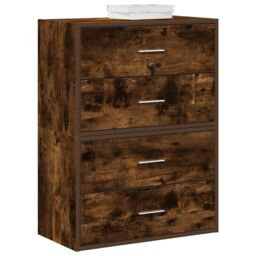 Berkfield Home Cabinets with 2 Drawers 2 pcs Smoked Oak 60x31x40 cm Engineered Wood in Brown - Size: 60 x 31 x 40 cm - thumbnail 1