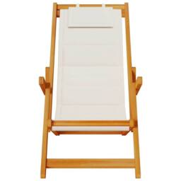 Berkfield Home Beautiful Folding Beach Chair with Armrests Light Grey Acacia Woo - thumbnail 5