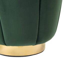 Wyld and Coco Green Velvet Pouffe with Gold Stainless Steel Base 43 x 37 cm - thumbnail 6