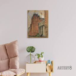 "Artery8 Joseph Pennell New York City Hotel Street View Canvas Wall Art Print in Brown - Size: W12"" x H16""" - thumbnail 3