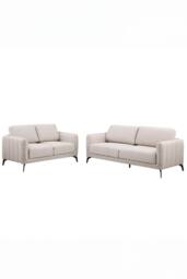 More4Homes Oslo Modern Scandi Style Fabric Living Room 2+3 Seater Sofa Set in Beige - thumbnail 2