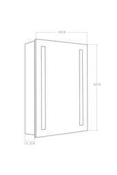 Living and Home 60cm W x 80cm H Bathroom LED Anti-Fog Makeup Mirror Cabinet with Touch Switch in Silver - Size: 60 cm W x 80 cm H - thumbnail 4