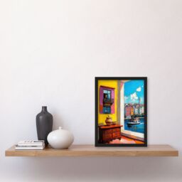 Artery8 Amalfi Coast Coastal City View Boat Italy Summer Framed Art Print - Size: A4 - thumbnail 4