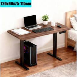 EONLION Electric Standing Desk Height Adjustable Home Office in Brown - Size: 100 cm - thumbnail 3