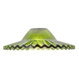 Happy Homewares Modern Emerald Green Glass Pendant Light Shade with Rippled Design - thumbnail 3