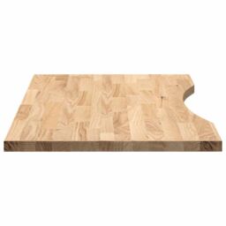 Berkfield Home Desk Top Untreated 80x60x2.5 cm Solid Wood Oak Rectangular in Brown - thumbnail 6