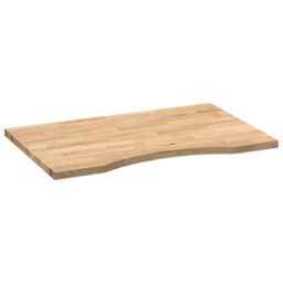 Berkfield Home Desk Top Untreated 80x60x2.5 cm Solid Wood Oak Rectangular in Brown - thumbnail 4