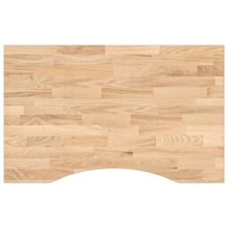 Berkfield Home Desk Top Untreated 80x60x2.5 cm Solid Wood Oak Rectangular in Brown - thumbnail 2