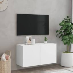 Berkfield Home TV Cabinet Wall-mounted White 80x30x41 cm - Size: 80 x 30 x 41 cm - thumbnail 3