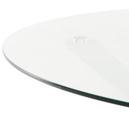 Wyld and Coco 120 cm Round Garden Dining Table Taupe Glass White Powder Coat - thumbnail 5