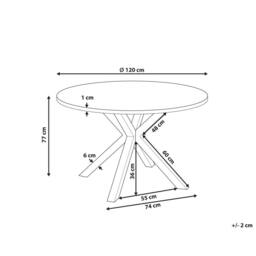 Wyld and Coco 120 cm Round Garden Dining Table Taupe Glass White Powder Coat - thumbnail 3