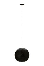 Orsina Small Coffee Finish Pendant Light, Geometric Steel Ceiling Light With Gold Interior, Hanging Light in Black - thumbnail 1