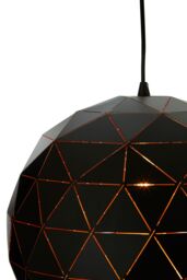 Orsina Small Coffee Finish Pendant Light, Geometric Steel Ceiling Light With Gold Interior, Hanging Light in Black - thumbnail 5