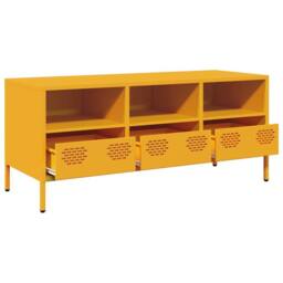 Berkfield Home TV Cabinet Mustard Yellow 101.5x39x43.5 cm Cold-rolled Steel - thumbnail 5