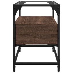 Berkfield Home TV Cabinet with Glass Top Brown Oak 60x35x51 cm Engineered Wood - Size: 60 x 35 x 51 cm - thumbnail 5