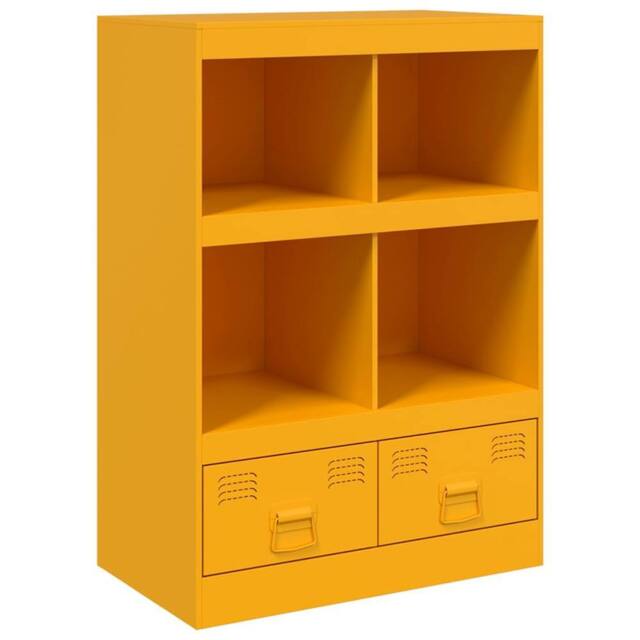 Berkfield Home Highboard Mustard Yellow 67x39x95 cm Steel - Size: 67 x 39 x 95 cm - image 1