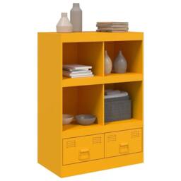 Berkfield Home Highboard Mustard Yellow 67x39x95 cm Steel - Size: 67 x 39 x 95 cm - thumbnail 4